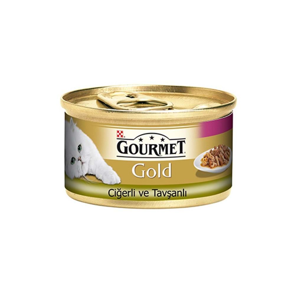 GOURMET GOLD 85 GR CİĞERLİ VE TAVŞAN PARÇA ETLİ SOSLU