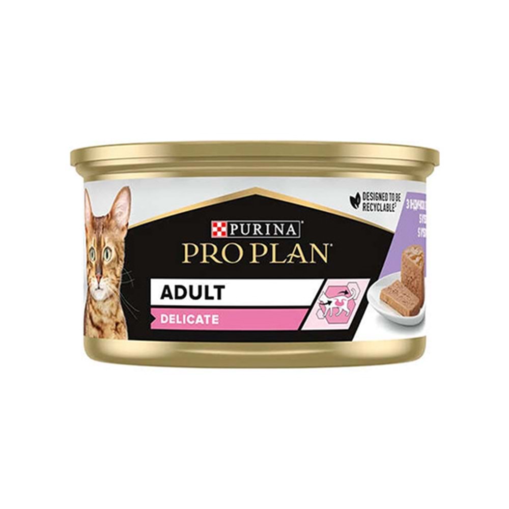 PRO PLAN 85 GR DELİCATE HİNDİ ETLİ YETİŞKİN KEDİ KONSERVESİ