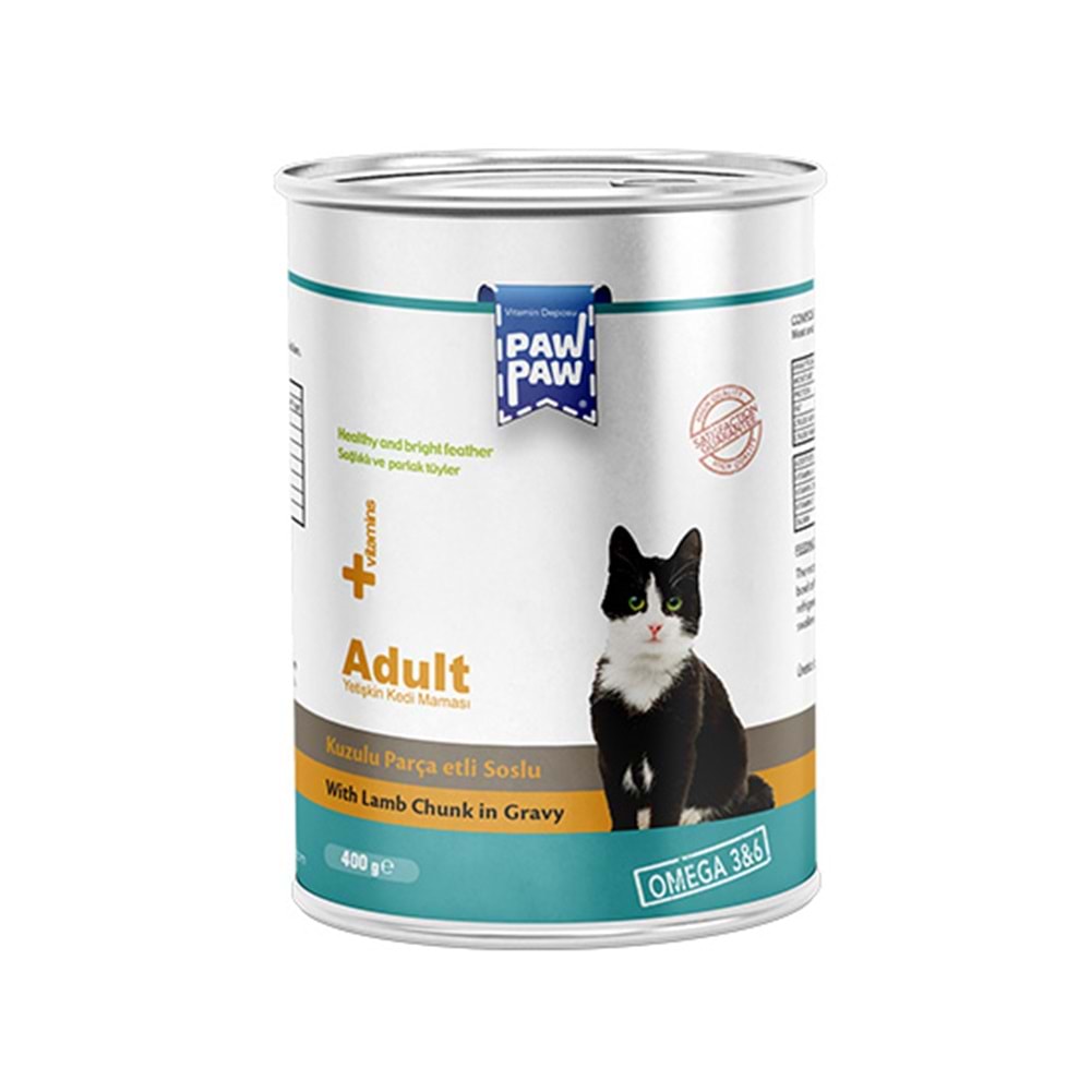 PAWPAW 400 GR YETİŞKİN KEDİ KONSERVE KUZULU