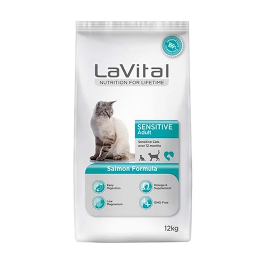 LAVİTAL 12 KG YETİŞKİN KEDİ SOMONLU SENSITIVE CATS
