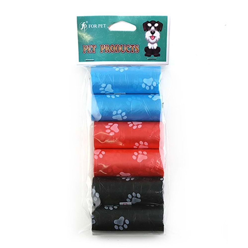 D-PETS RENKLİ DIŞKI POŞETİ 6 ADET