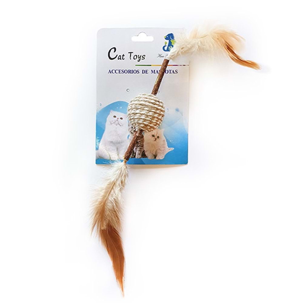 D-PETS TÜYLÜ CATNİP ÇUBUKLU TOP OYUNCAK