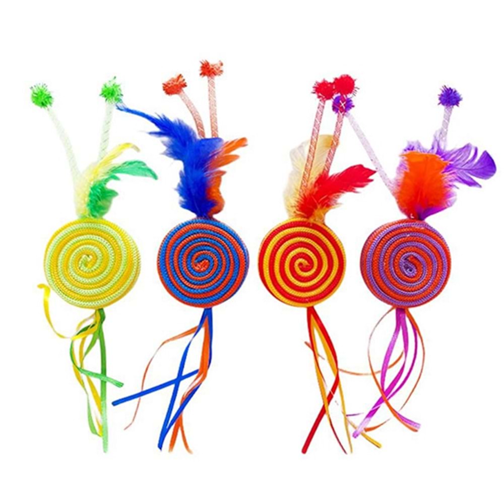 D-PETS PÜSKÜLLÜ ÖRGÜ KEDİ OYUNCAK