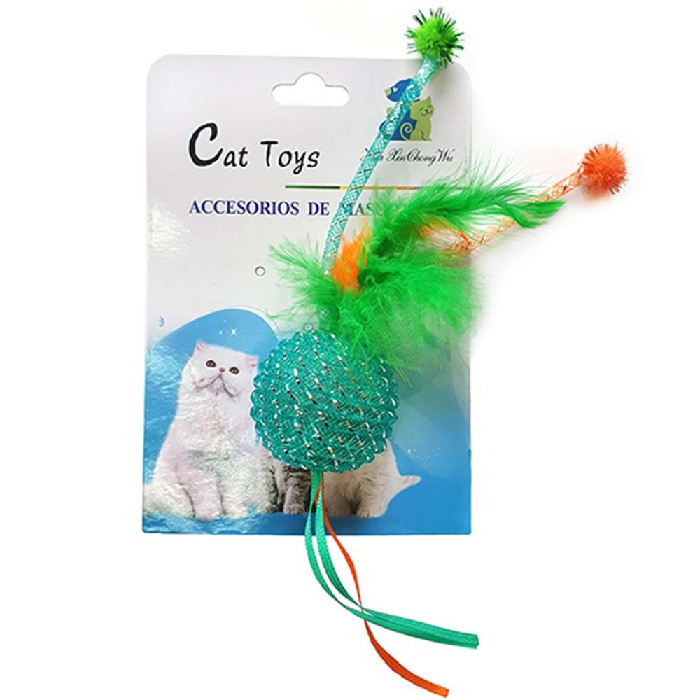 D-PETS CAT TOYS TÜYLÜ KULAKLI KEDİ TOPU