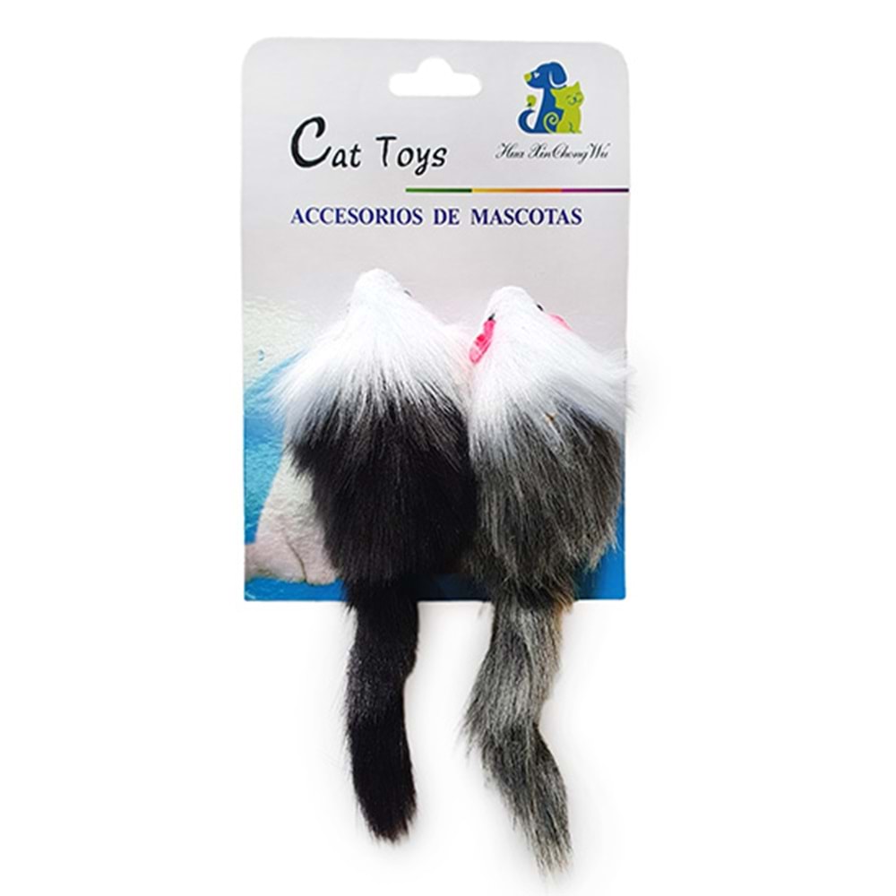 D-PETS İKİLİ TÜYLÜ FARE KEDİ OYUNCAK