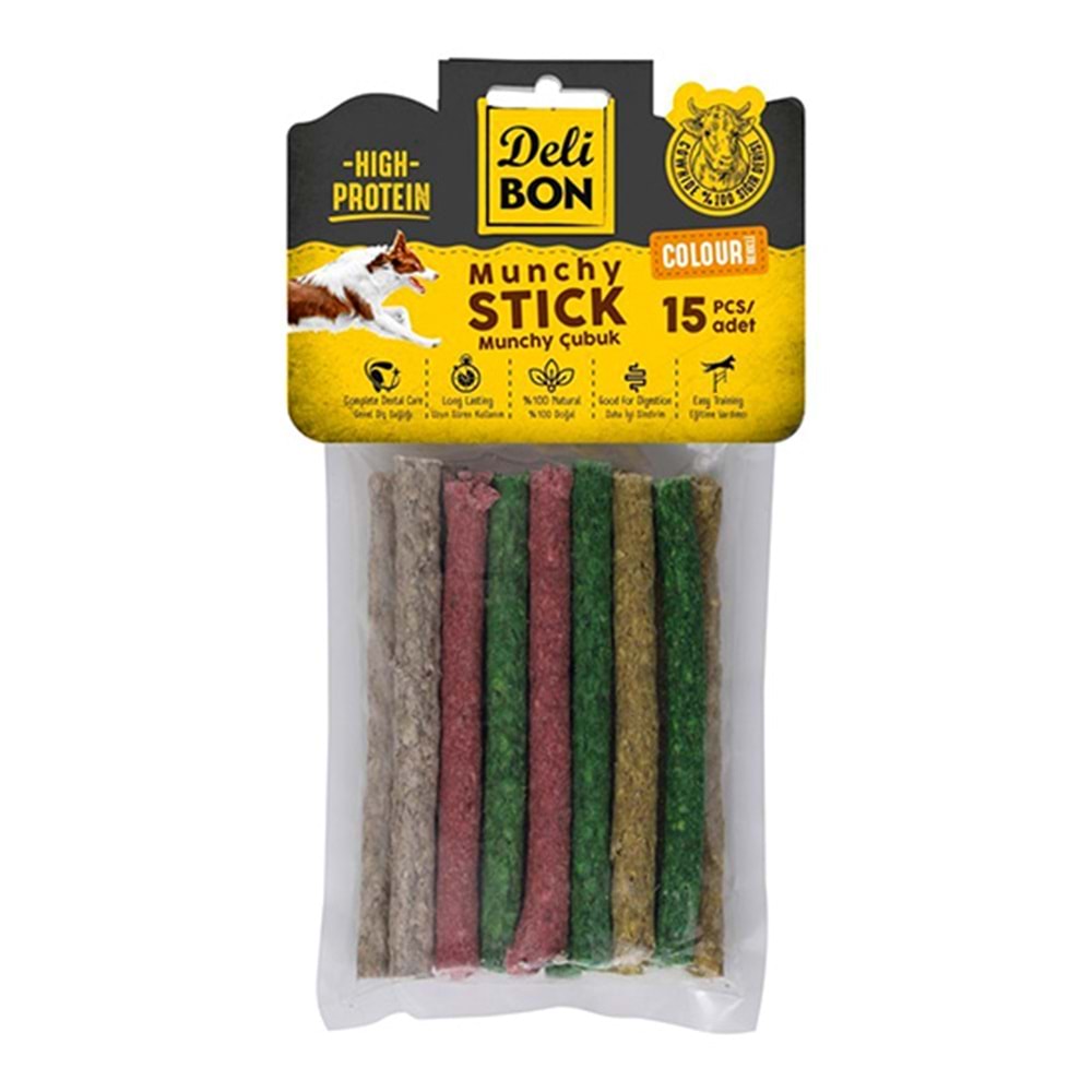 DELİBON DERİ MUNCHY ÇUBUK ORTA BOY 15 Lİ PAKET KARIŞIK RENK
