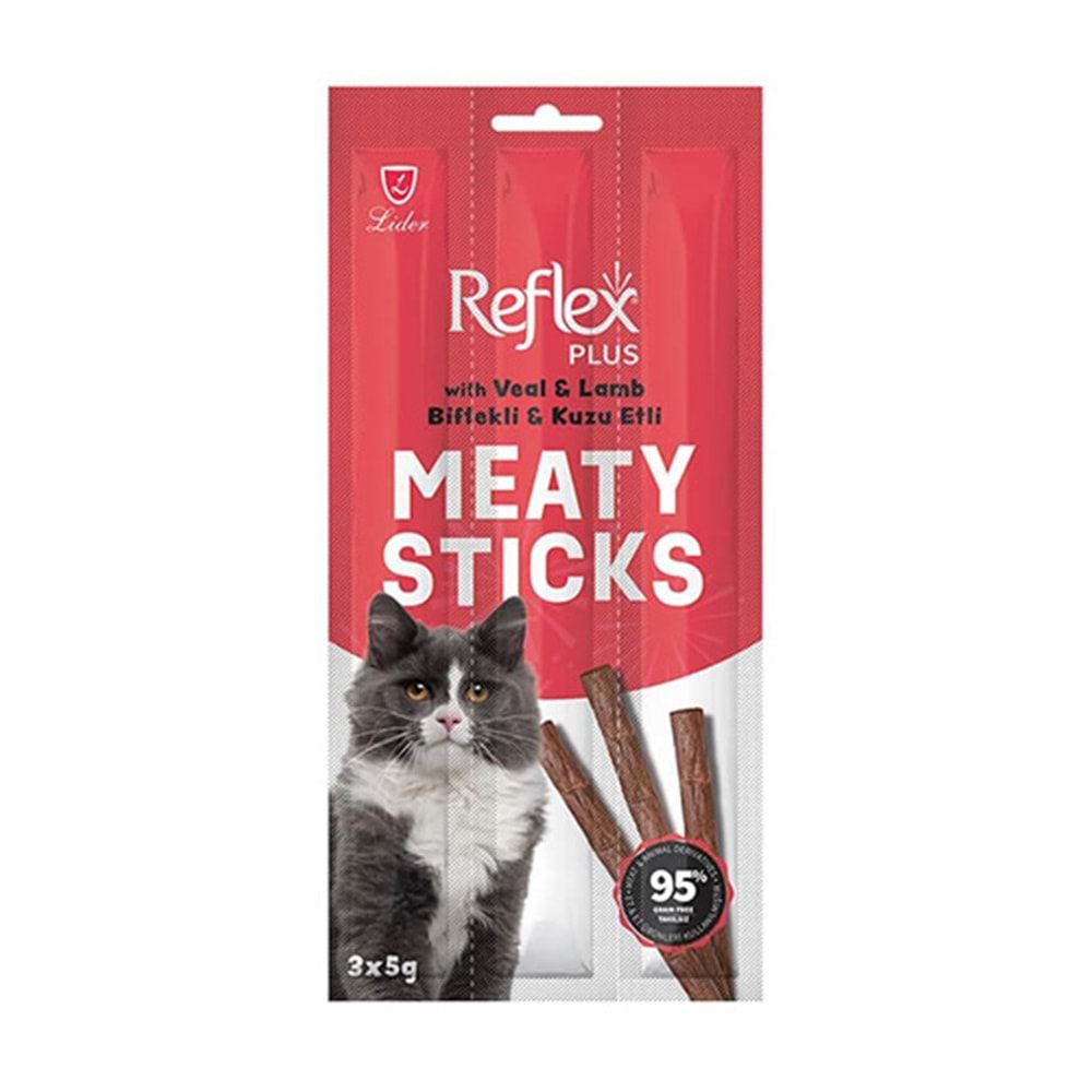 REFLEX PLUS STICK TREATS CAT BİFTEK & KUZULU 3x5 GR