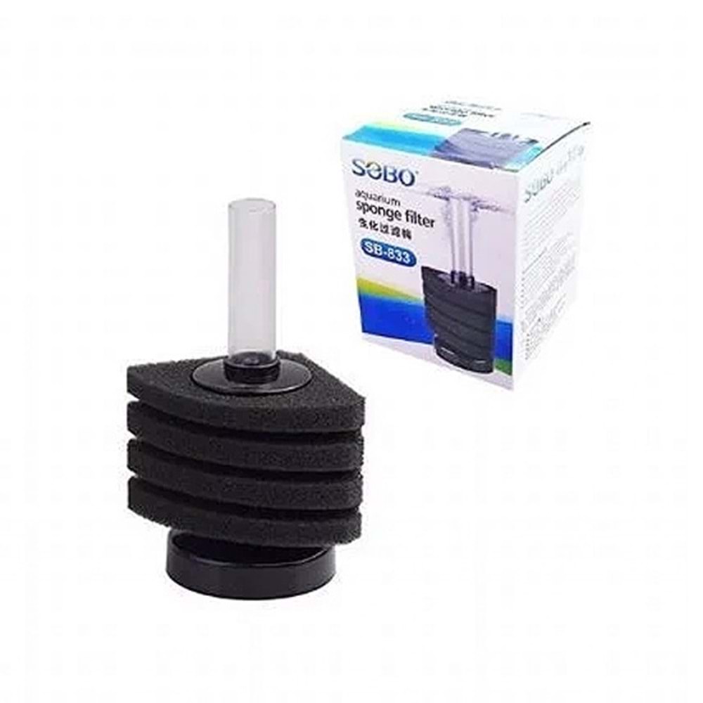 SOBO SB-833 BİYOLOJİK SÜNGERLİ KÖŞE MİNİ ÜRETİM FİLTRESİ