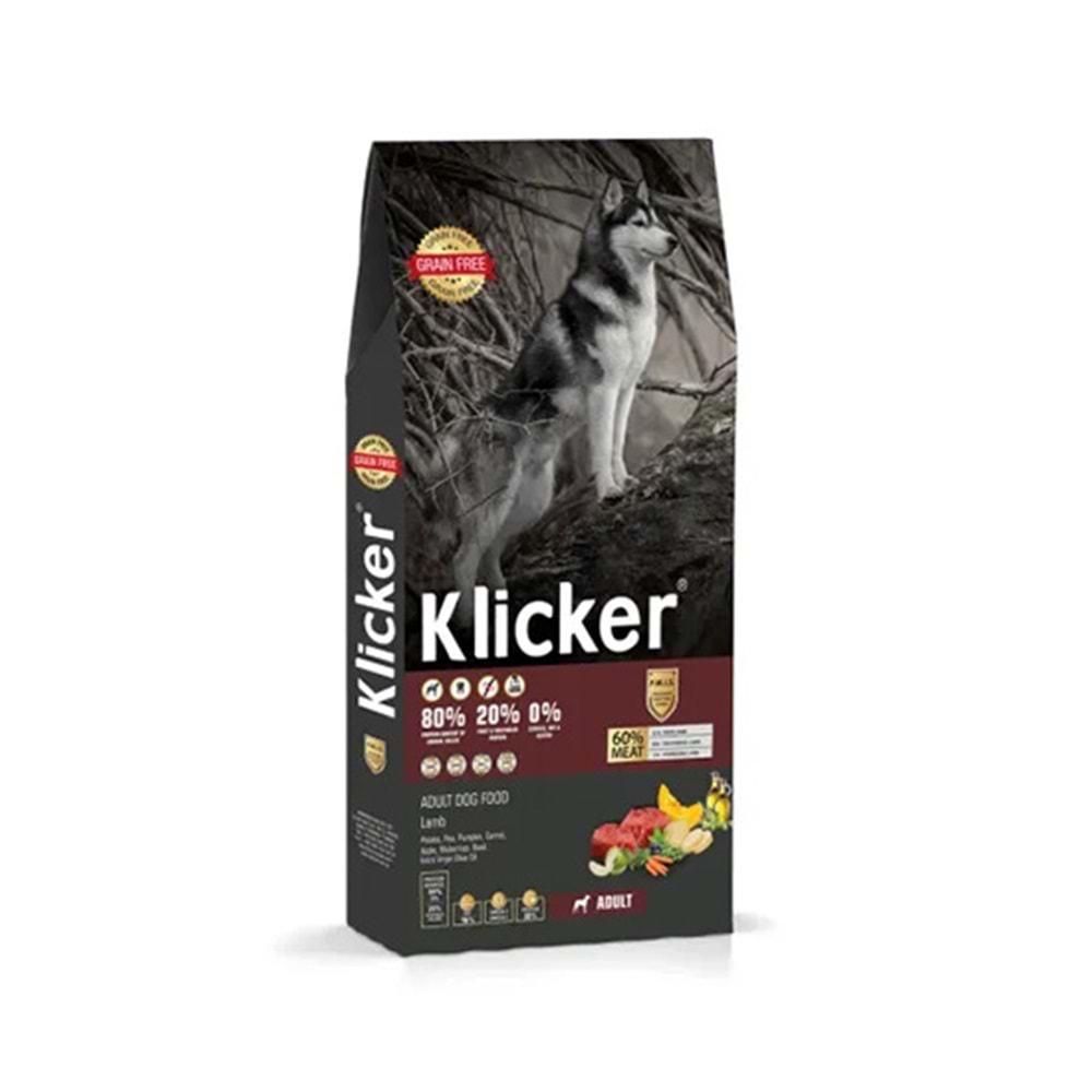 KLICKER 1 KG YETİŞKİN KÖPEK MAMASI KUZULU