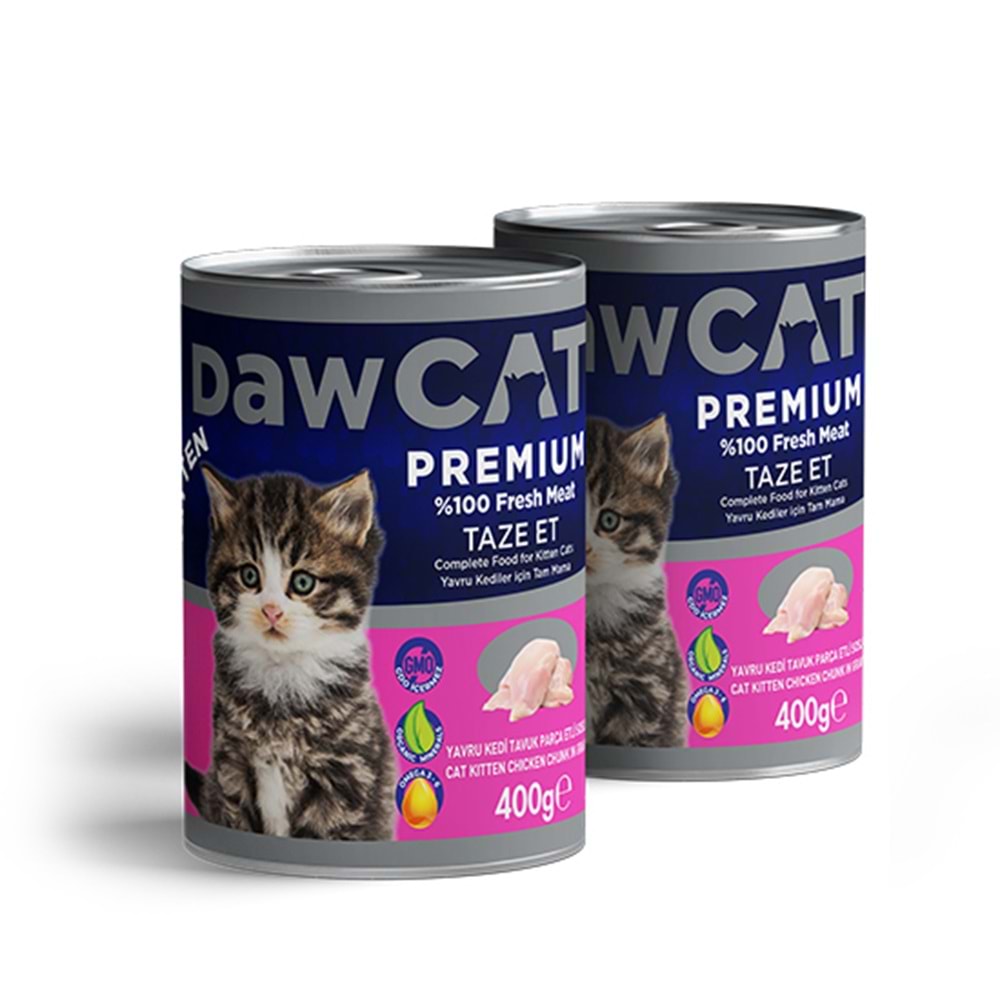 DAWCAT 400 GR KEDİ KONSERVE PARÇA TAVUK ETLİ YAVRU