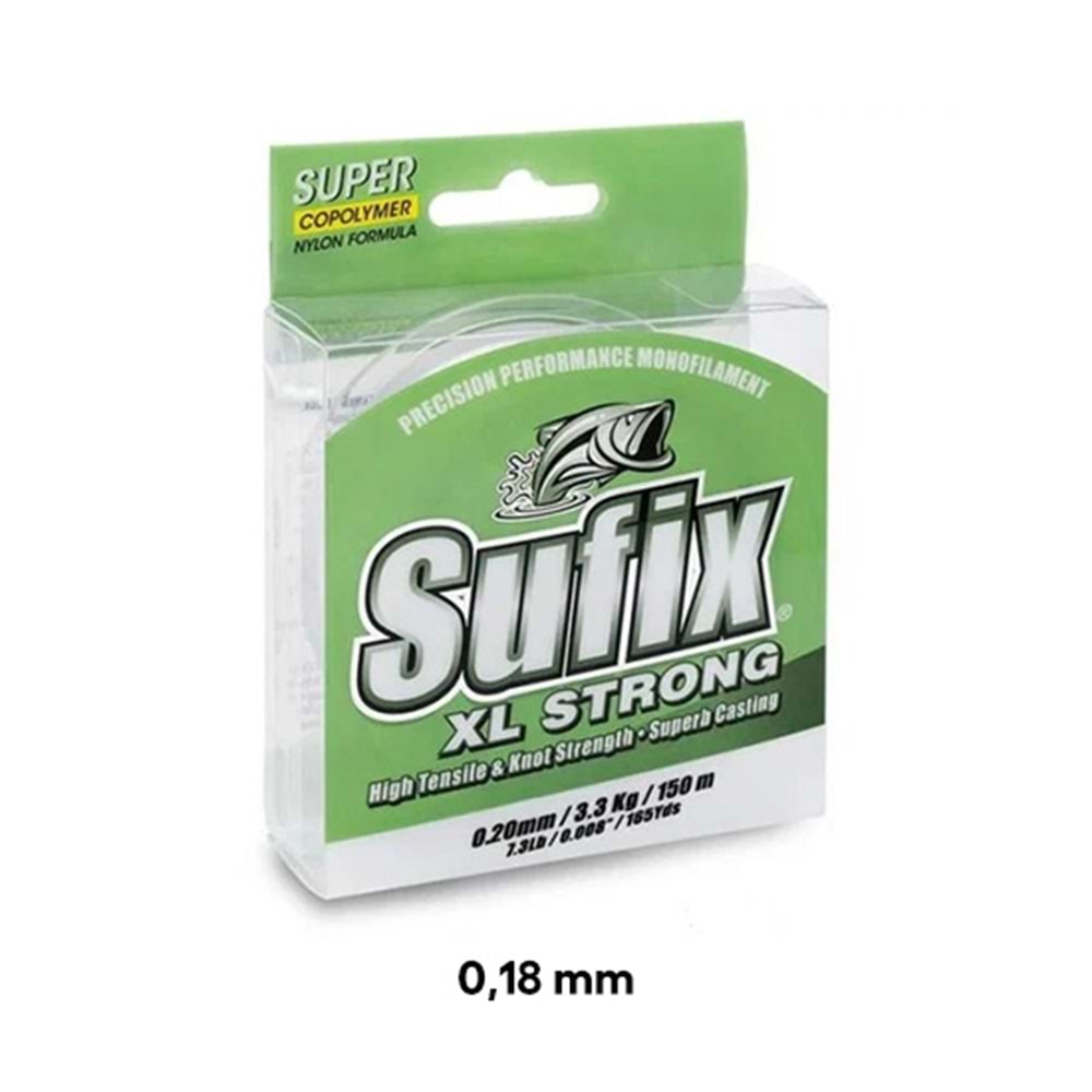 SUFİX XL STRONG LEMON GREEN MAKARA MİSİNE 0,18 MM