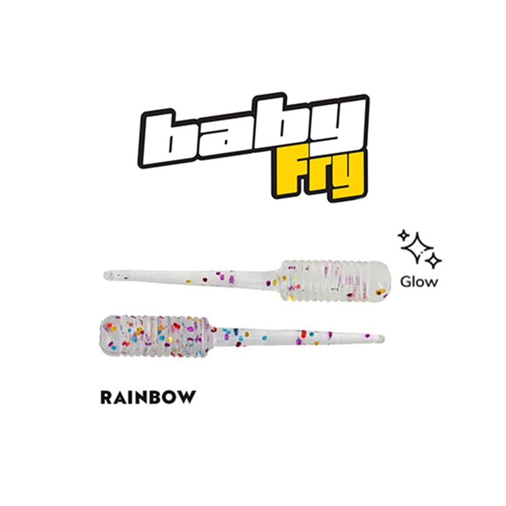 FUJİN BABY FRY 2 CM LRF SİLİKONU RAİNBOW GLİTTER