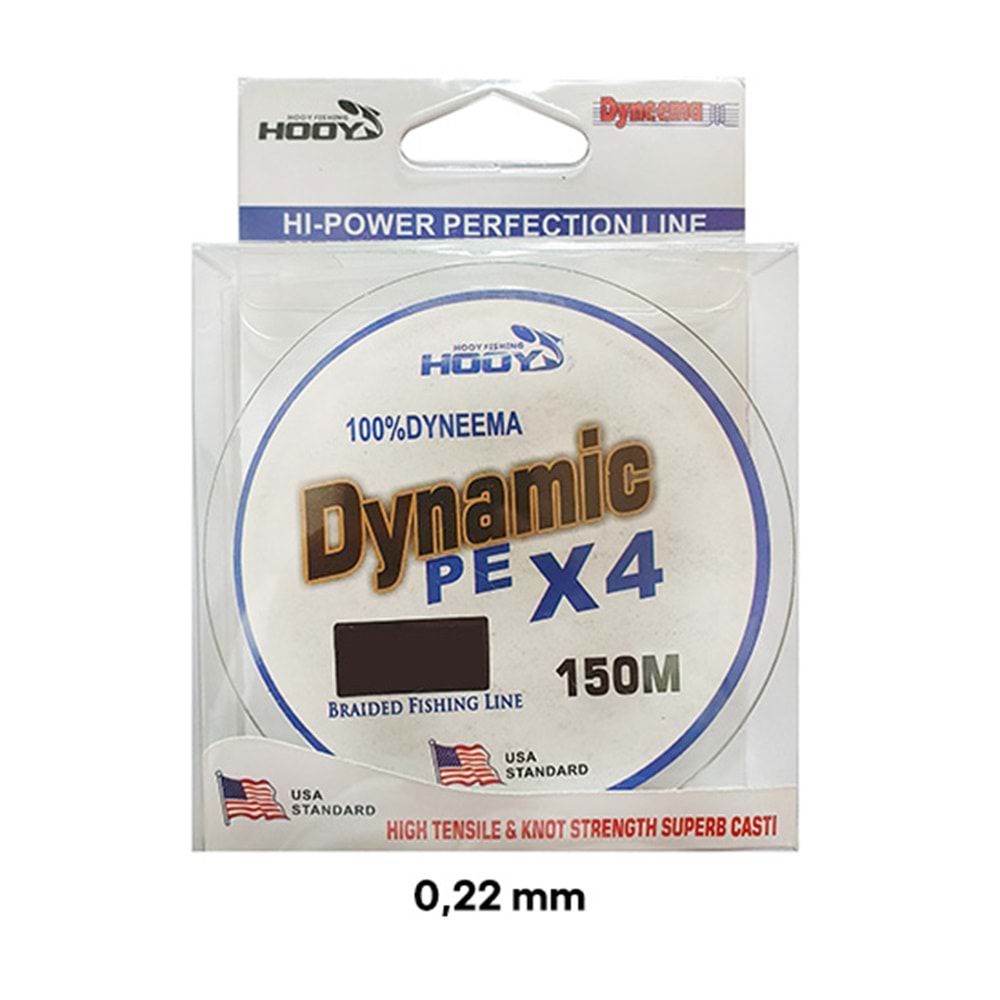 HOOY DYNAMIC PE X4 MİSİNA YEŞİL 150 METRE 0,22 MM