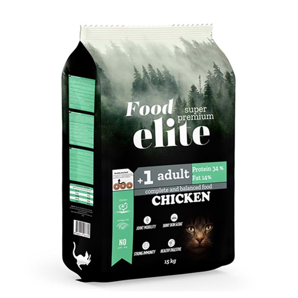 FOOD ELİTE 15 KG TAVUKLU ADULT KEDİ MAMASI