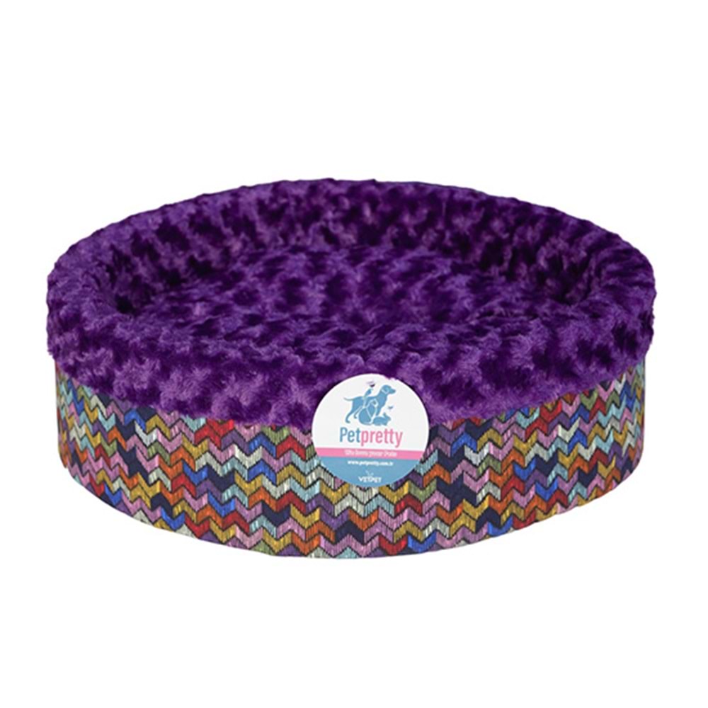 PETPRETTY SPECİEL PELUŞ SİMİT YATAK MOR 50x50x15 CM