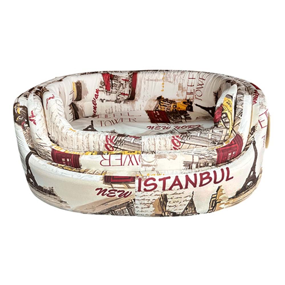 PETPRETTY KUMAŞ ÜÇLÜ SET İSTANBUL DESEN YATAK