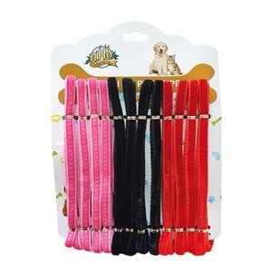 D-PETS KADİFE 1 CM GEZDİRME 12 Lİ KARTELA