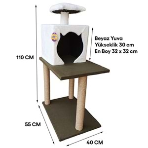 BONİSA KEDİ EVİ ÇİFT KATLI 40 x 55 x 110 CM