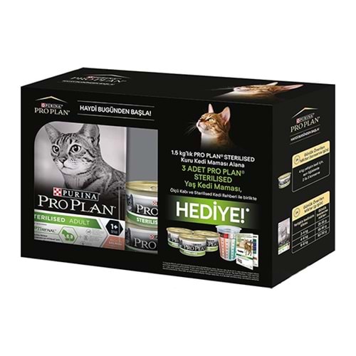 PRO PLAN 1,5 KG STERLISED KISIR SOMONLU MAMA + HEDİYELİ