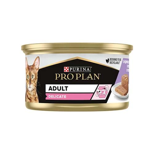 PRO PLAN 85 GR DELİCATE HİNDİ ETLİ YETİŞKİN KEDİ KONSERVESİ