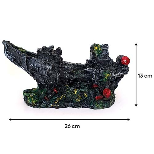 BONİSA AKVARYUM DEKOR BÜYÜK GEMİ 26x13 CM