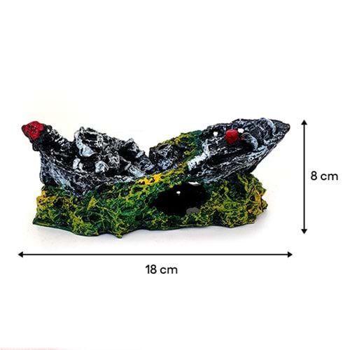 BONİSA AKVARYUM DEKOR AĞLI GEMİ 18x8 CM
