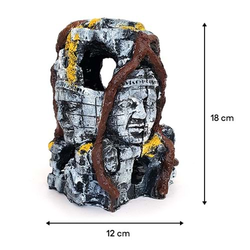 BONİSA AKVARYUM DEKOR MASKELİ DAĞ 12x18 CM
