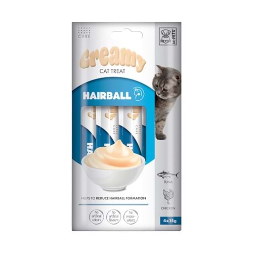 M-PETS HAIRBALL FONKSİYONEL CREAMY KEDİ ÖDÜLÜ 4x15 GR