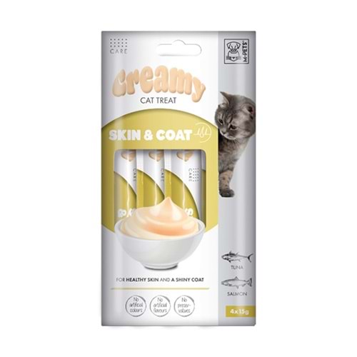 M-PETS SKIN&COAT FONKSİYONEL CREAMY KEDİ ÖDÜLÜ 4x15 GR