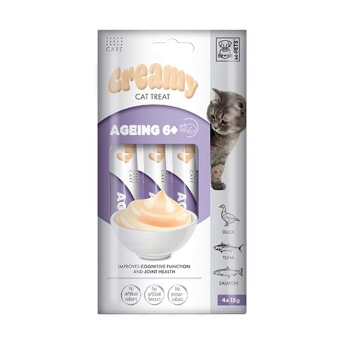 M-PETS AGEING+6 FONKSİYONEL CREAMY KEDİ ÖDÜLÜ 4x15 GR