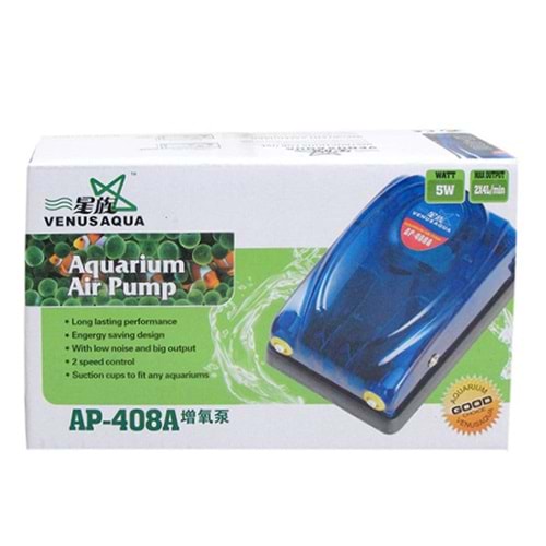 VENUSAQUA AP-408A HAVA MOTORU ÇİFT ÇIKIŞ