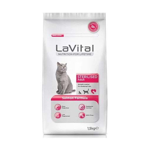 LAVİTAL 1,5 KG CAT ADULT STERILISED SOMON KEDİ MAMASI