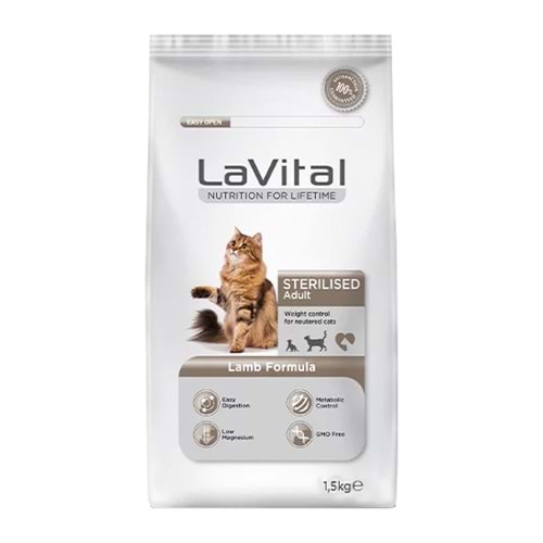 LAVİTAL 1,5 KG KISIRLAŞTIRILMIŞ KEDİ KUZULU LİGHT