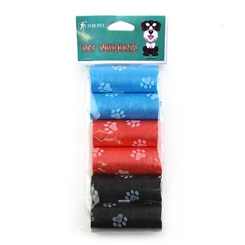 D-PETS RENKLİ DIŞKI POŞETİ 6 ADET