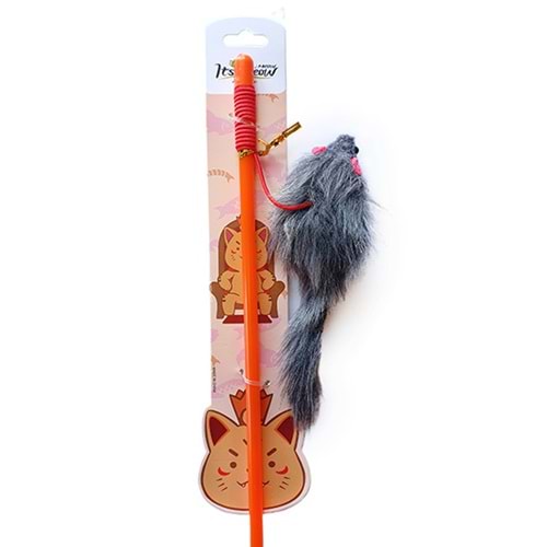 D-PETS LASTİKLİ PELUŞ FARE KEDİ OLTASI