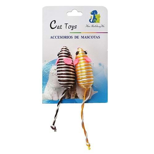D-PETS CAT TOYS İKİLİ ÇİZGİLİ FARE OYUNCAK