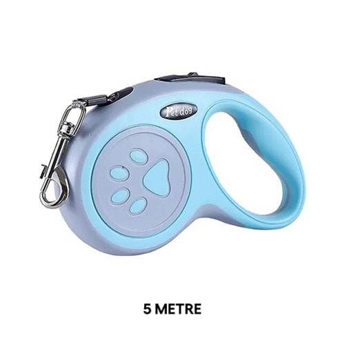 PET DOG 213 PATİ DESENLİ 5 MT LÜKS MAKARALI GEZDİRME