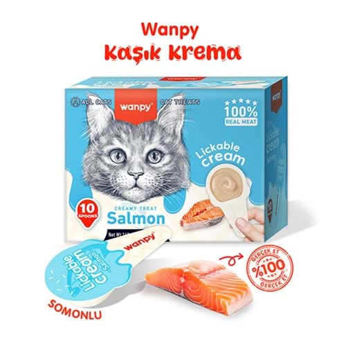 WANPY KAŞIK KREMA KEDİ ÖDÜL MAMASI SOMONLU 10*16 GR