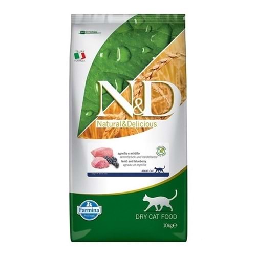 N&D 10 KG KEDİ MAMASI TAHILSIZ YABAN MERSİNİ KUZULU