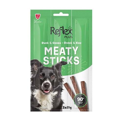 REFLEX PLUS ÖRDEK VE KAZ ETLİ ÇUBUK KÖPEK ÖDÜL MAMASI 3*11 GR