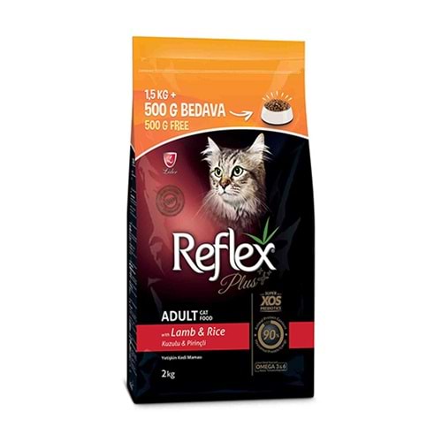 REFLEX PLUS 2 KG KUZULU VE PİRİNÇLİ YETİŞKİN KEDİ MAMASI
