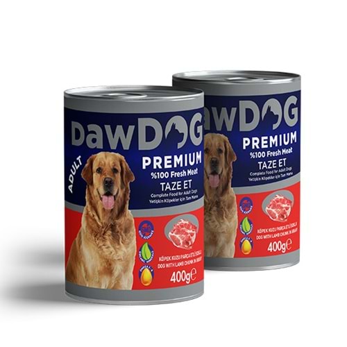 DAWDOG 400 GR KÖPEK KONSERVE PARÇA KUZU ETLİ