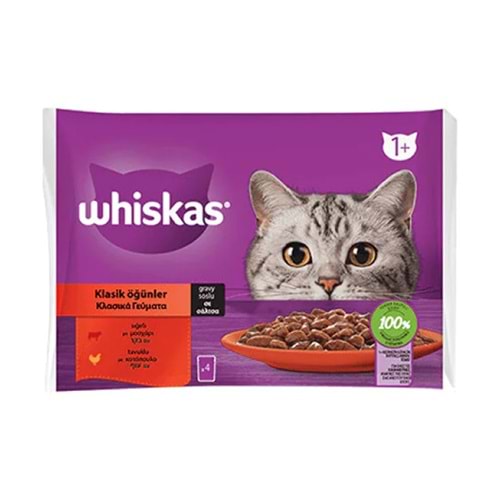 WHİSKAS POUCH ET ÇEŞİTLERİ (4 LÜ) 4x85 GR
