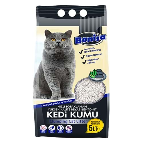 BONİSA 5 LT BENTONİT KEDİ KUMU ACTİVE CARBON