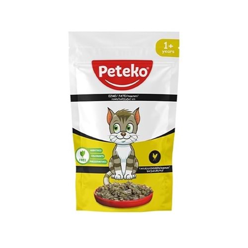 PETEKO 85 GR TAVUKLU POUCH YETİŞKİN KEDİ KONSERVE