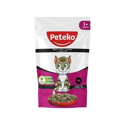 PETEKO 85 GR BİFTEKLİ POUCH YETİŞKİN KEDİ KONSERVE