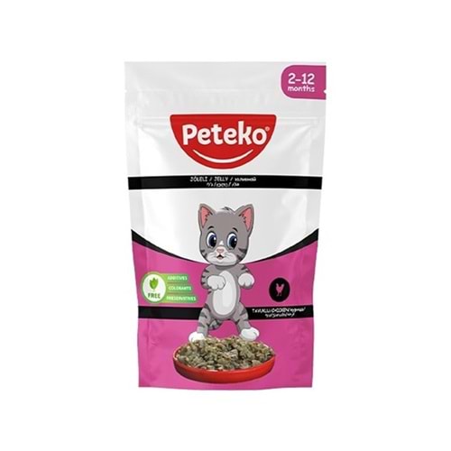 PETEKO 85 GR TAVUKLU POUCH YAVRU KEDİ KONSERVE