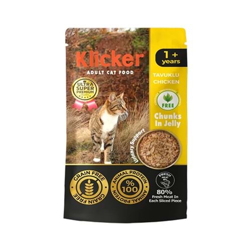 KLICKER 85 GR TAVUKLU POUCH YETİŞKİN KEDİ KONSERVE