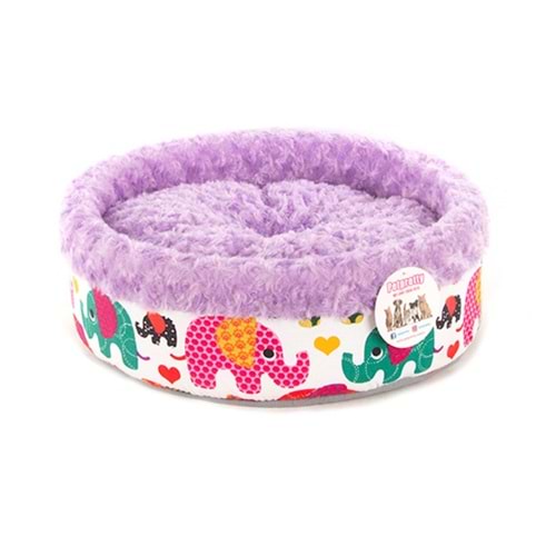 PETPRETTY SPECİEL PELUŞ SİMİT YATAK LİLA 50x50x15 CM