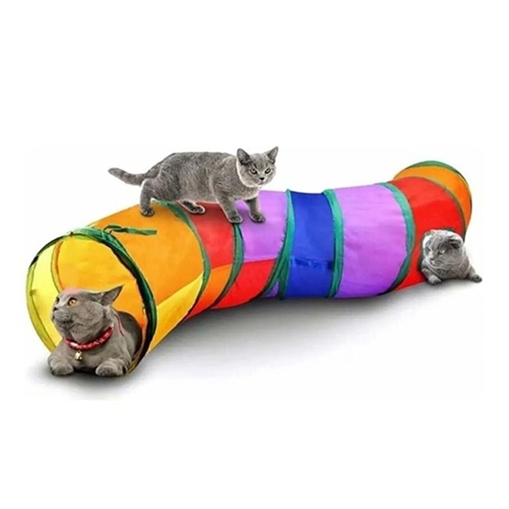 D-PETS 130 CM KIVRIMLI MODEL KEDİ OYUN TÜNELİ